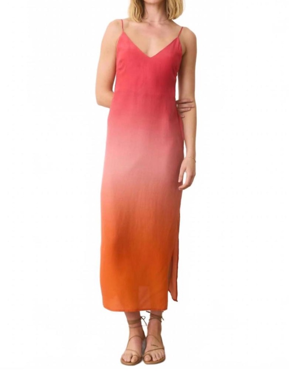Marine Layer Ombre Pink to Orange Slip Dress